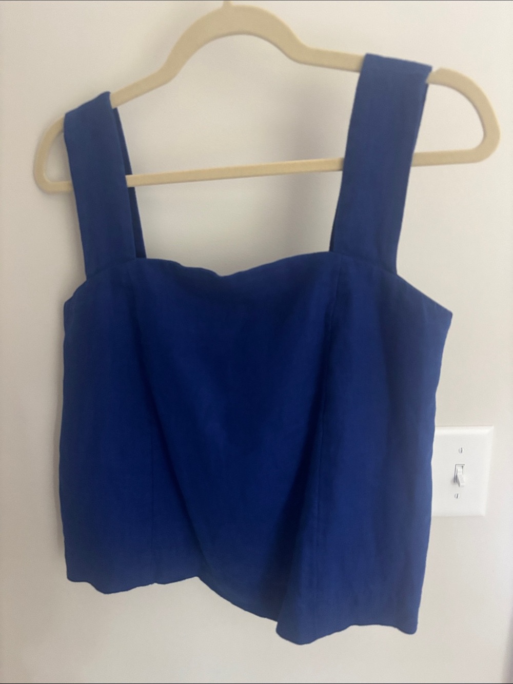 Madewell Cobalt Wide-Strap Square Crop Top